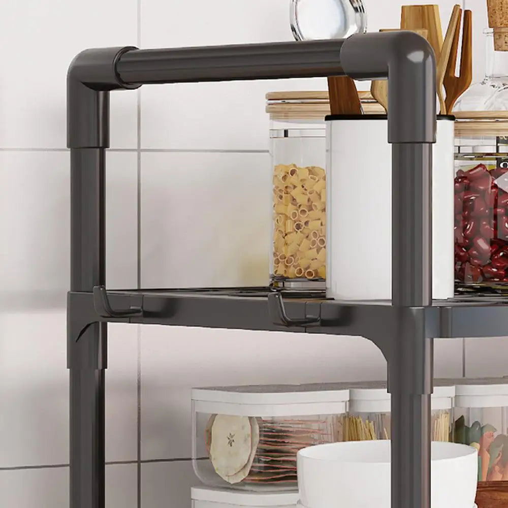 Kitchen Storage Rack Multi-Layer Microwave Rack Adjustable Standing Countertop Condiment Oven Organizer Shelf Kitchen Accessorie