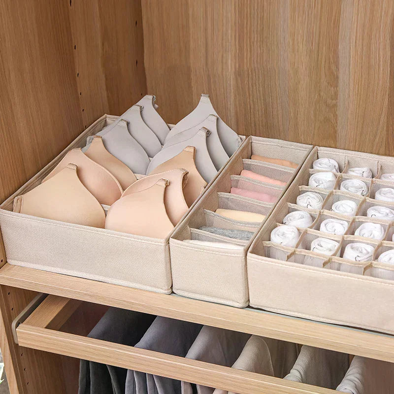 Home wardrobe drawer organizers - clothing, underwear, socks, bra organizers - essential home necessities cabinet organization