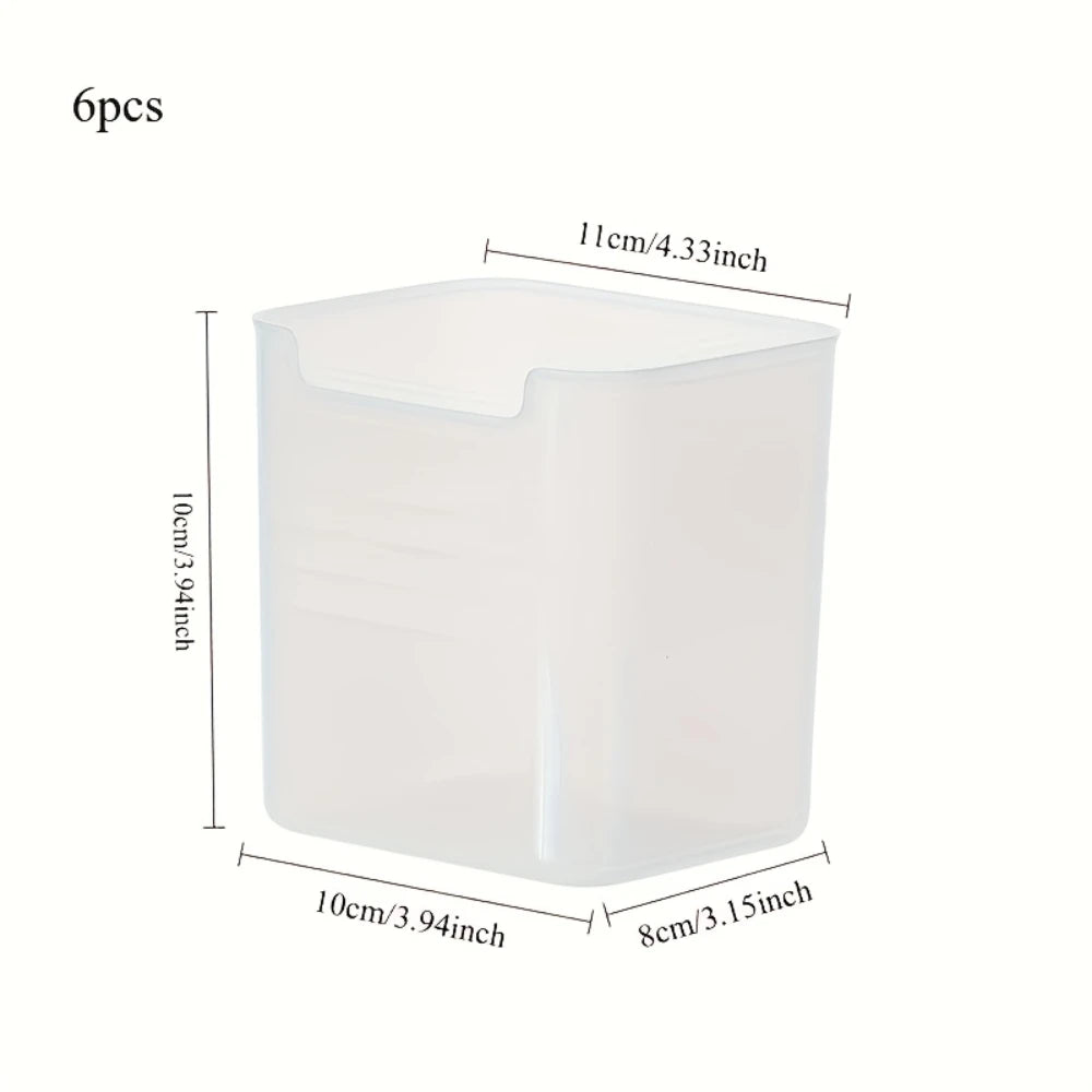 Clear Refrigerator Storage Bins with Handles (Set of 6)