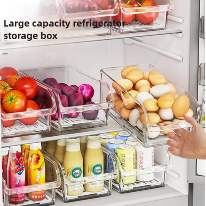 Clear Refrigerator Organizer with Drain Tray