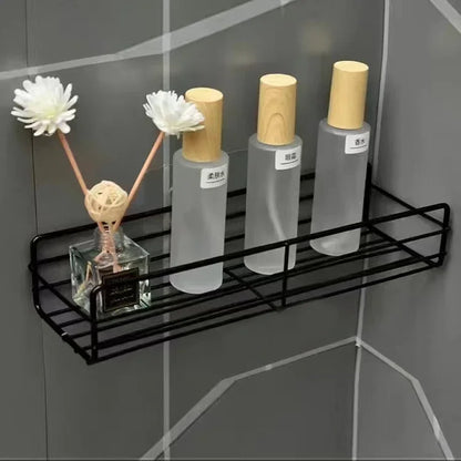 Wall Mounted Bathroom Shelf Corner Storage Iron Shower Drain Basket Cosmetic Rack Shampoo Holder Bathroom Organizer Wall shelves