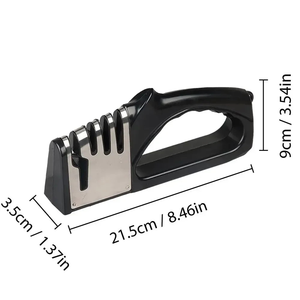 4-Segment Knife Sharpener with Non-Slip Base – Premium Kitchen Knife Honing &amp; Sharpening Tool for Chef, Steak &amp; Utility Knives