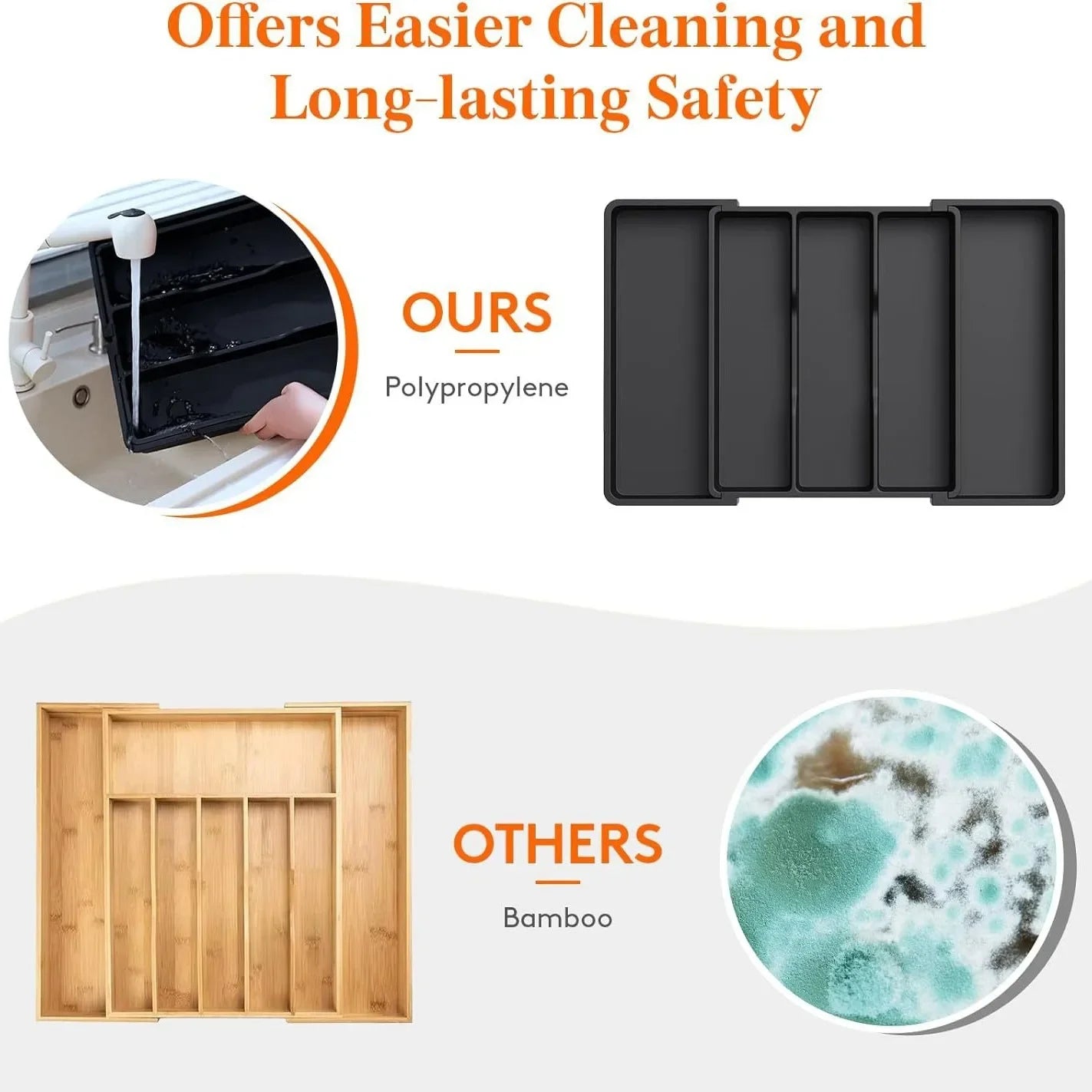 Expandable Kitchen Drawer Organizer for Silverware &amp; Utensils