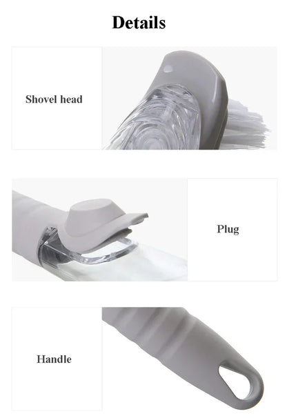 Automatic Dish Soap Dispensing Brush with Long Handle – Built-In Liquid Dispenser, Non-Scratch Nylon Scrubber for Dishes, Pots, Pans &amp; Kitchen Cleaning