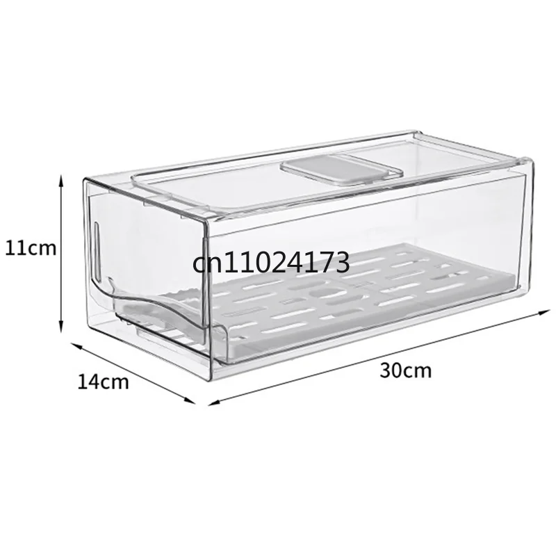 Stackable Refrigerator Organizer Bins with Pull-Out Drawers