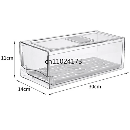 Stackable Refrigerator Organizer Bins with Pull-Out Drawers