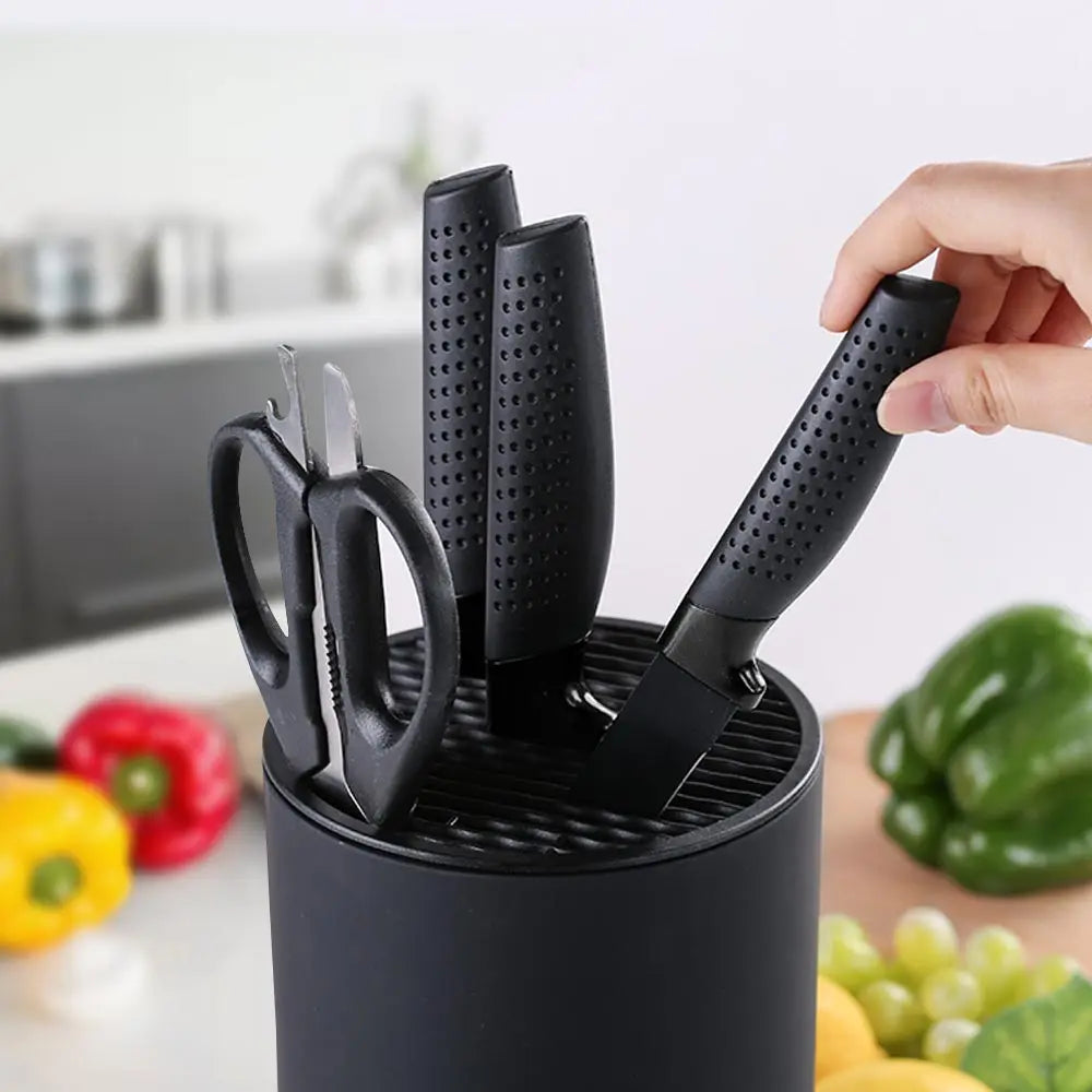 Kitchen Accessories 8.8 inch Kitchen Knife Holder Drainable Chef Knife Stand Plastic Knife Holder Bucket Kitchen Storage Tools