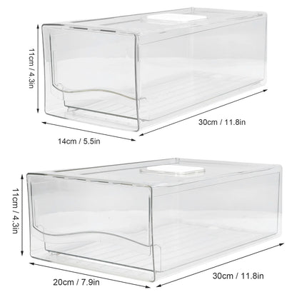 Stackable Refrigerator Organizer with Handle (Single Bin)