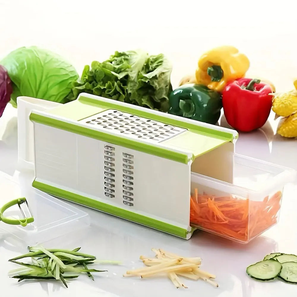 5-in-1 Multifunctional Vegetable Chopper &amp; Slicer – Stainless Steel Blades