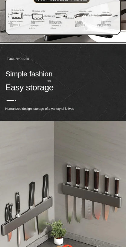 Kitchen Knife Organizer Wall Mounted Multifunctional Kitchen Knife Storage Rack Household Knife Storage Kitchen Storage Supplies