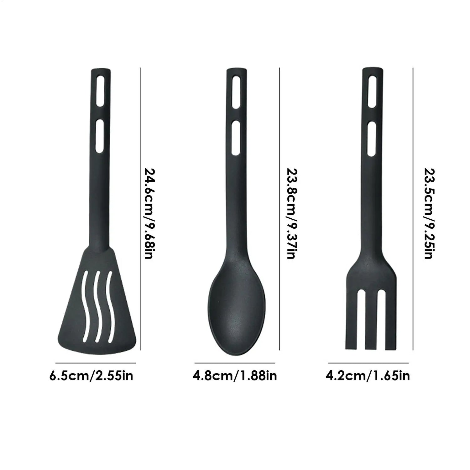 NOVAPRIME™ Premium Nylon Kitchen Utensil Set (3-Piece) – Heat-Resistant Non-Stick Spatula, Spoon &amp; Turner with Ergonomic Handles