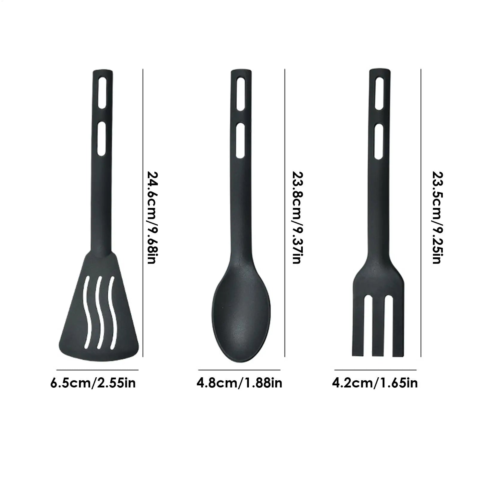 NOVAPRIME™ Premium Nylon Kitchen Utensil Set (3-Piece) – Heat-Resistant Non-Stick Spatula, Spoon &amp; Turner with Ergonomic Handles