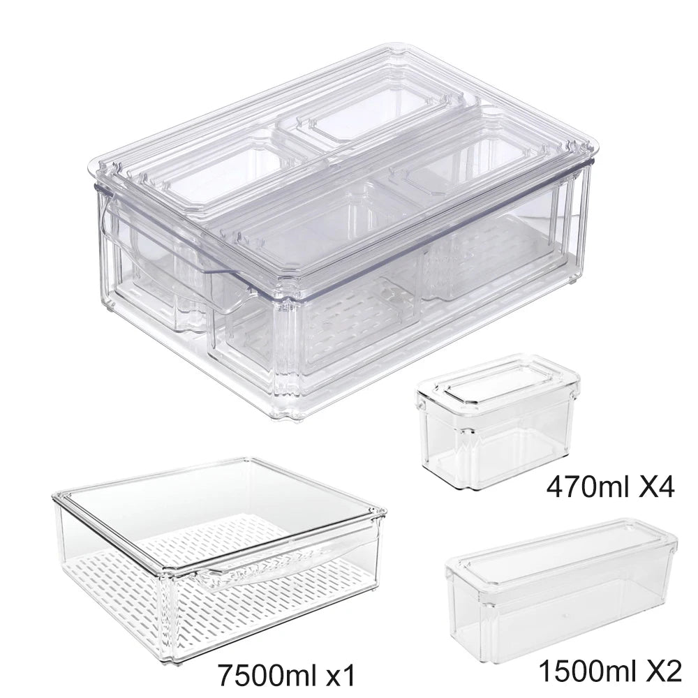Stackable Refrigerator Organizer Bins with Lids