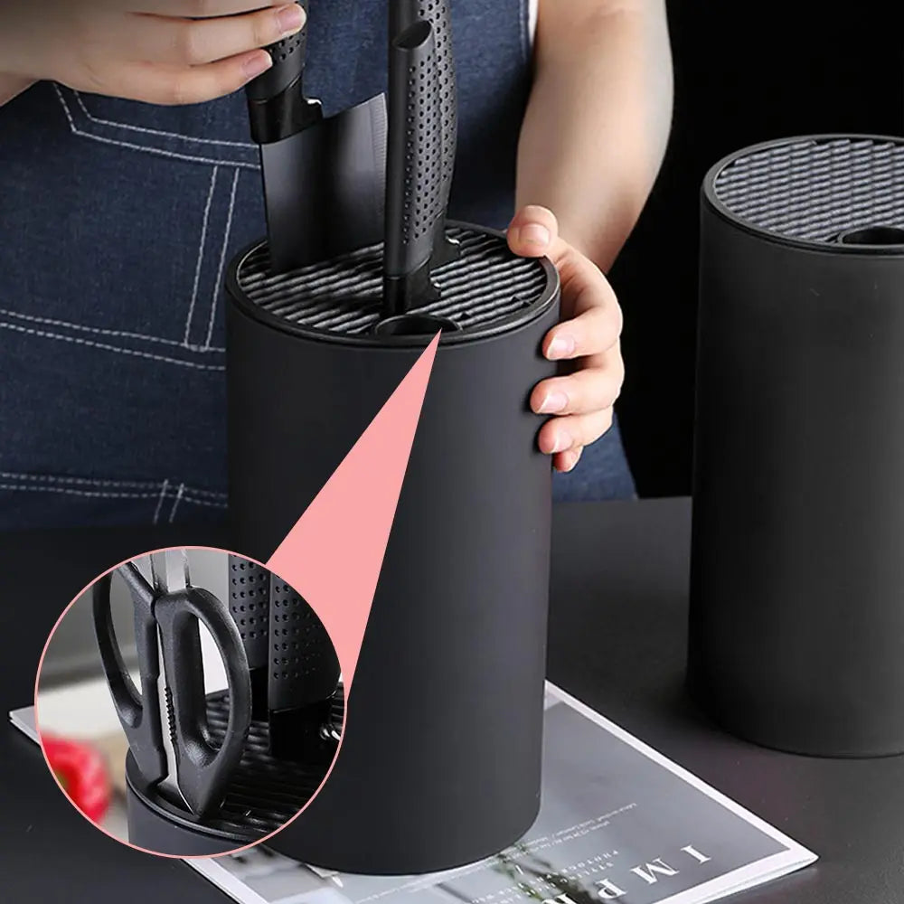 Kitchen Accessories 8.8 inch Kitchen Knife Holder Drainable Chef Knife Stand Plastic Knife Holder Bucket Kitchen Storage Tools