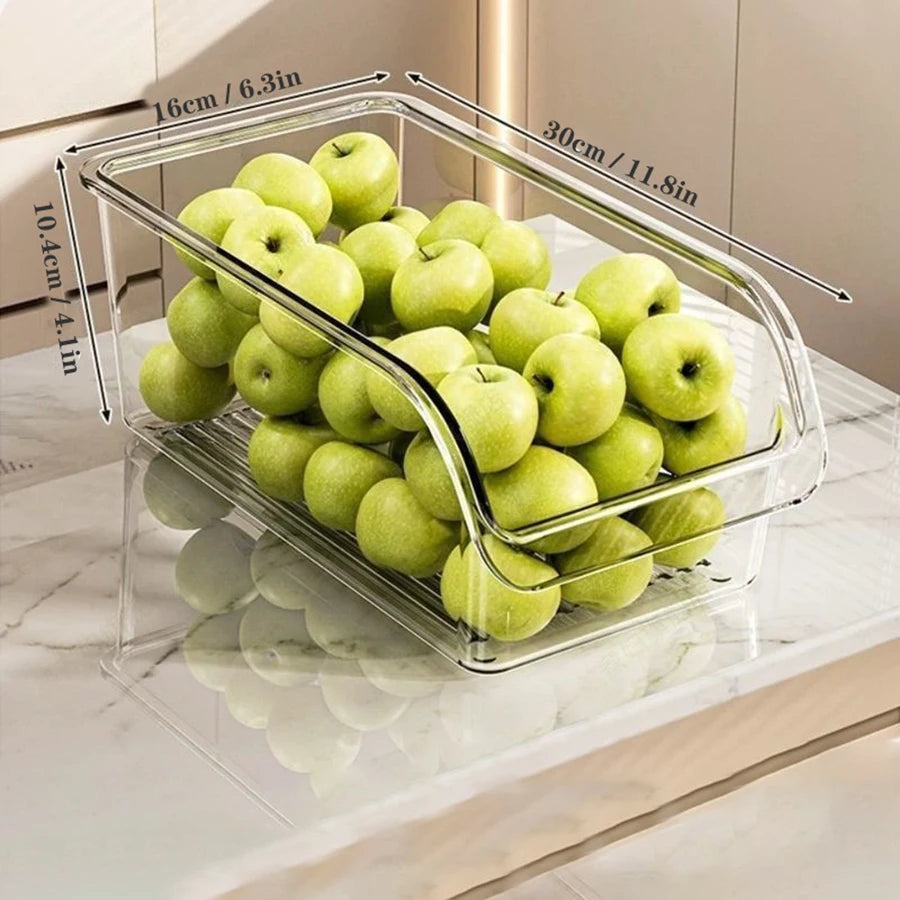 Clear Refrigerator Organizer with Drain Tray