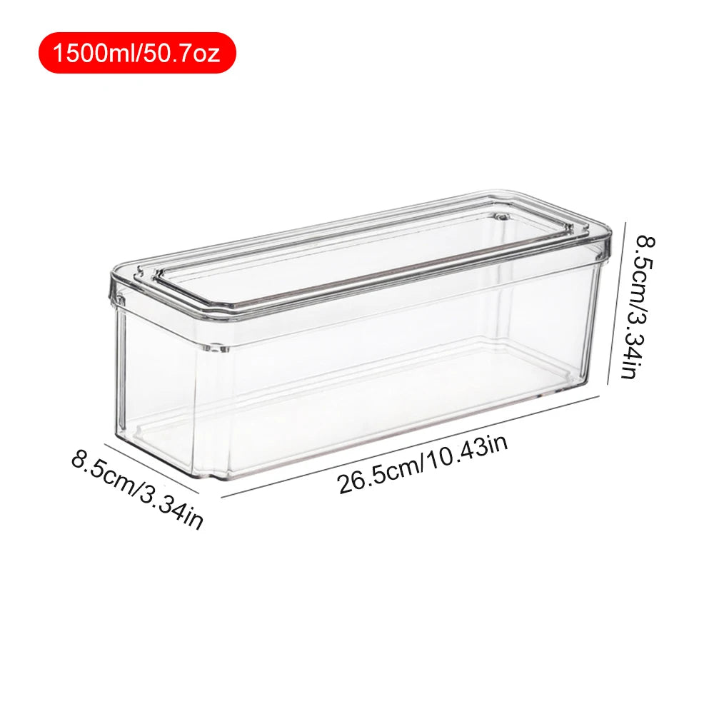 Stackable Refrigerator Organizer Bins with Lids