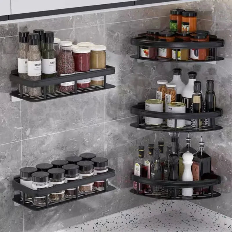 NOVAPRIME™ No-Drill Corner Bathroom Storage Shelf – Wall-Mounted Shower Organizer Rack for Shampoo, Soap &amp; Toiletries