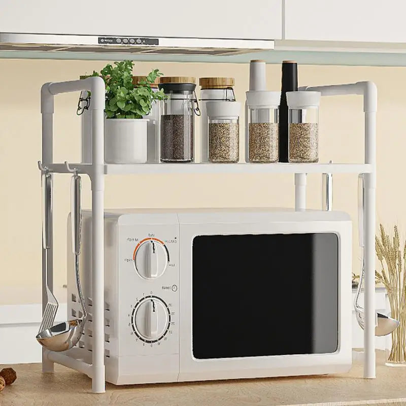 Kitchen Storage Rack Multi-Layer Microwave Rack Adjustable Standing Countertop Condiment Oven Organizer Shelf Kitchen Accessorie